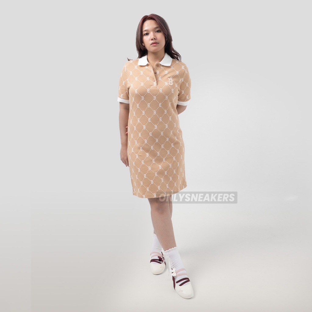 MLB JACQUARD DIAMOND MONOGRAM BOSTON BEIGE DRESS