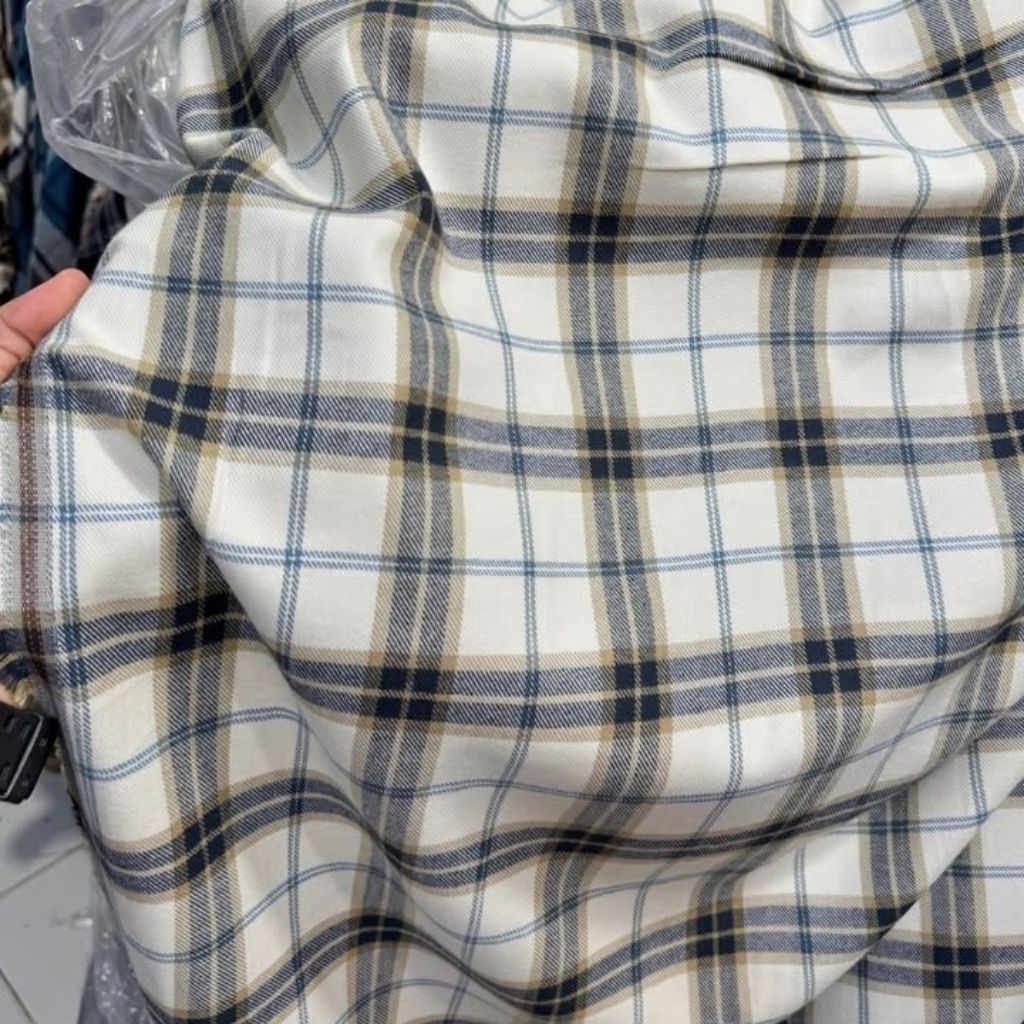 kain katun flanel UNIQLO kain katun flanel Kotak-kotak meteran harga per 0,5 meter