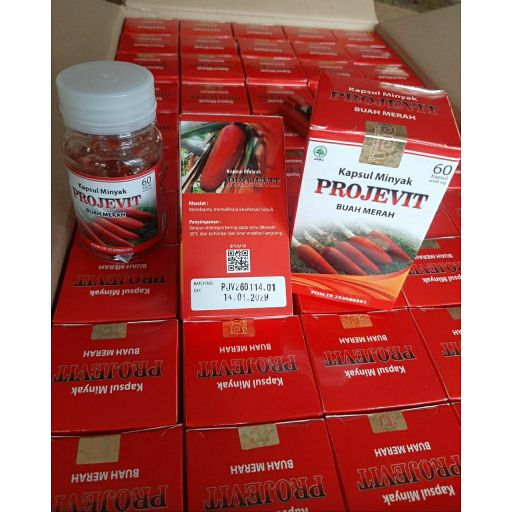 PROJEVIT Buah Merah Papua Oil isi 50 kapsul Projep Fit Asli Papua