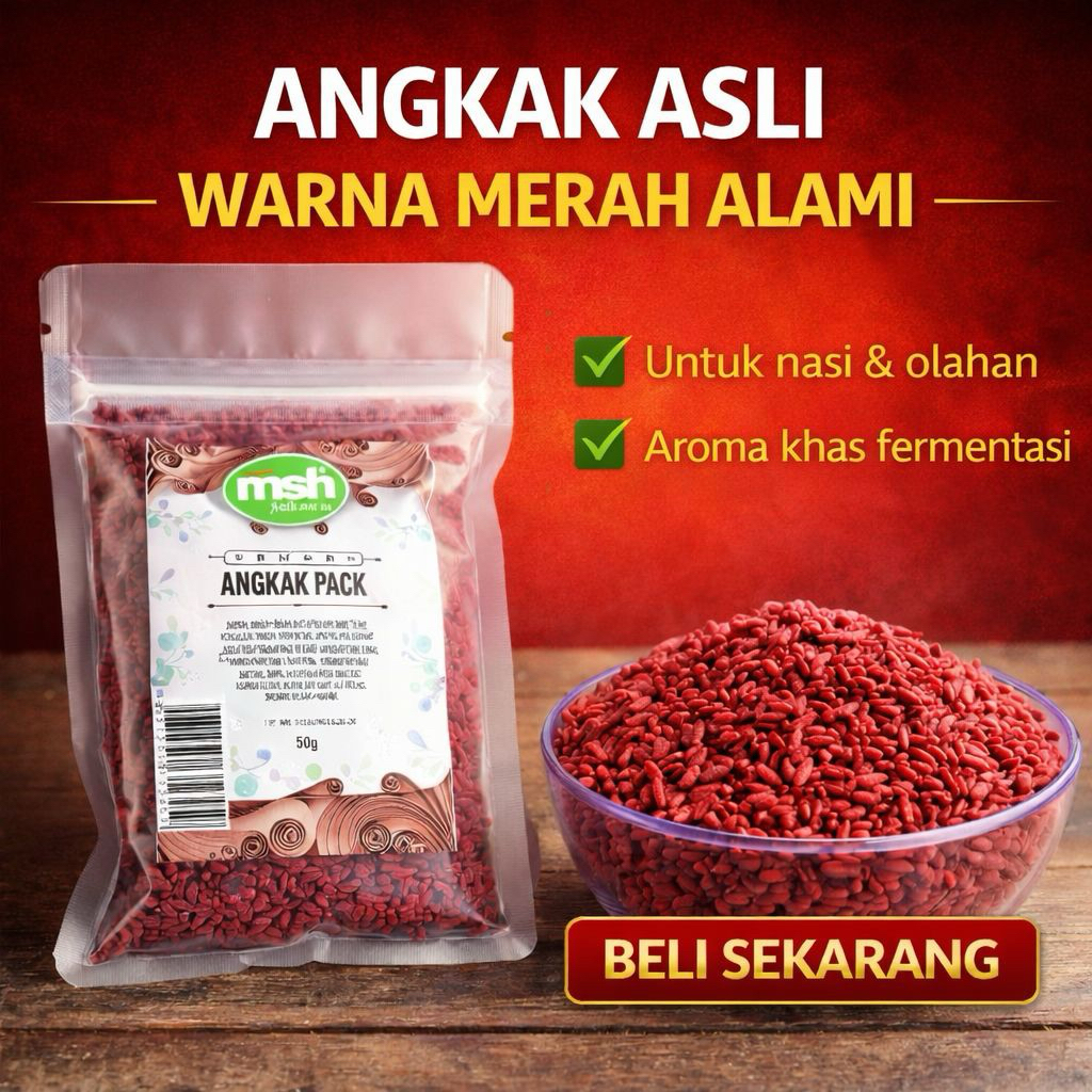 MSH Angkak 50 g , Angkak Beras Merah , Angkak Asli , Angkak Untuk DBD