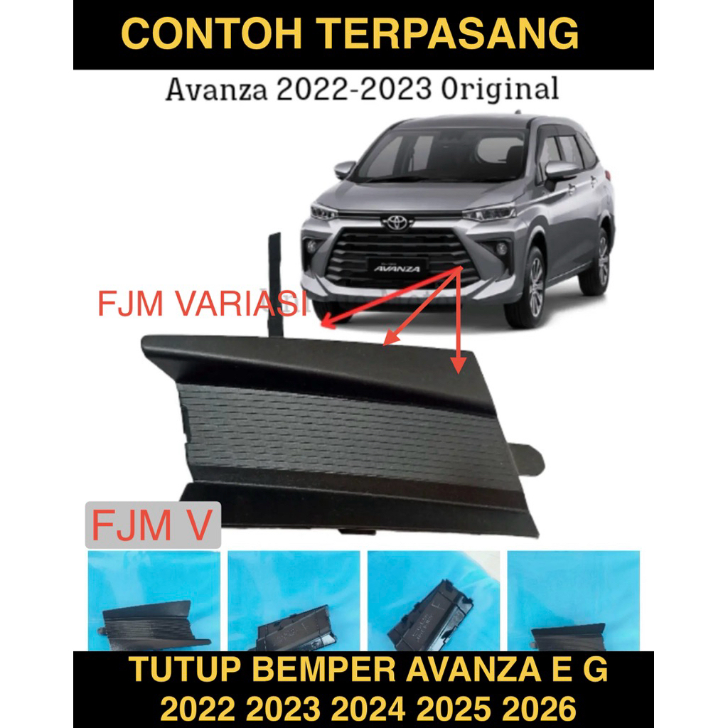 COVER CAVER TUTUP DEREK TOING BEMPER BUMPER DEPAN SEMUA MOBIL TOYOTA AVANZA E G 2022 2023 2024 2025 