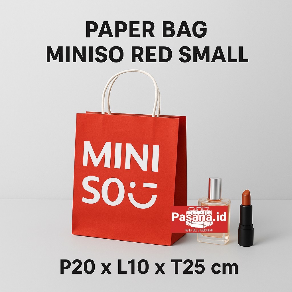 Paper bag Miniso Red small tas kado hadiah hampers