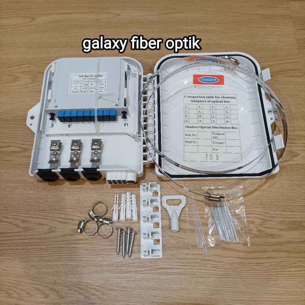 odp 8 core lengkap spliter box  1:8 sc upc / odp 8 core lengkap / odp 8 core