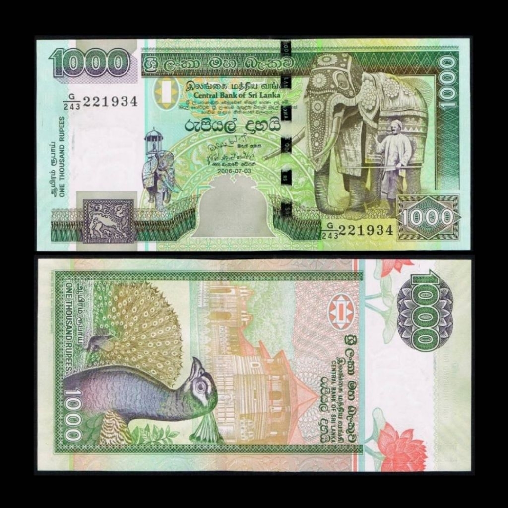 UANG SRI LANKA 1000 RUPEES 2006 UNC GRESS ORIGINAL FOR COLLECTION