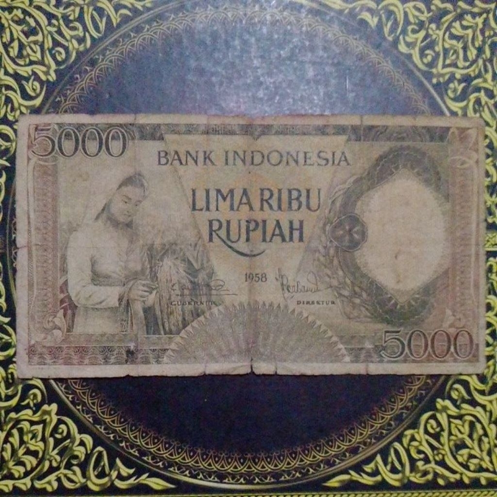 Uang 5000 seri pekerja 1958 fine