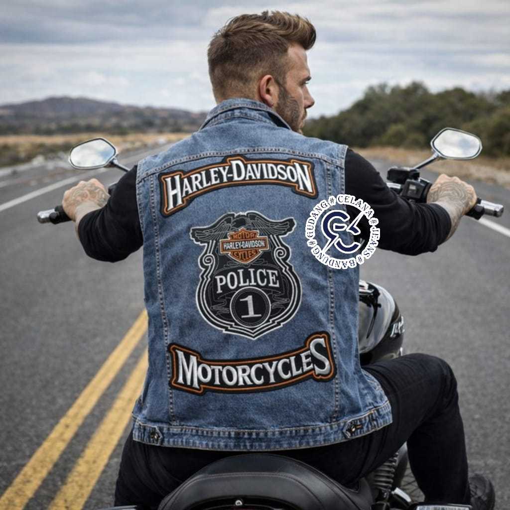 ROMPI MOTOR JEANS HARLEY PRIA SANDWASH JUMBO M- XL VEST Body Protector Bikers Sakatsu DISTRO