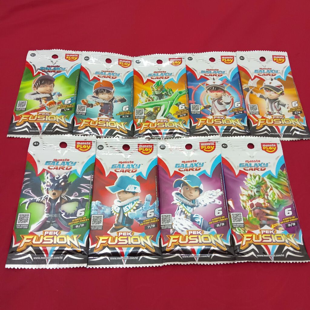 Kartu Boboiboy Monsta Galaxy Card 1 Set Pek Fusion Common (1-9) TANPA ALTERNATE ART Supra