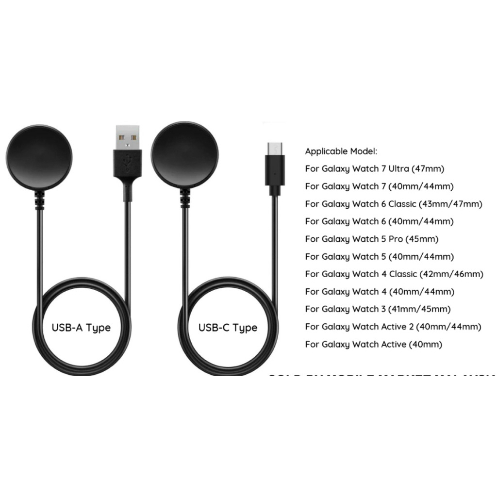 Charger Jam Samsung Galaxy Watch 4 5 6 7 8 Original 100%
