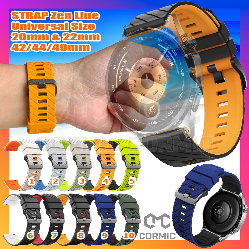 Strap Smartwatch ZEN LINE RUBBER SPORT CormiC Tali Jam Tangan Karet 22mm 20mm 18mm 24mm 26mm Univers