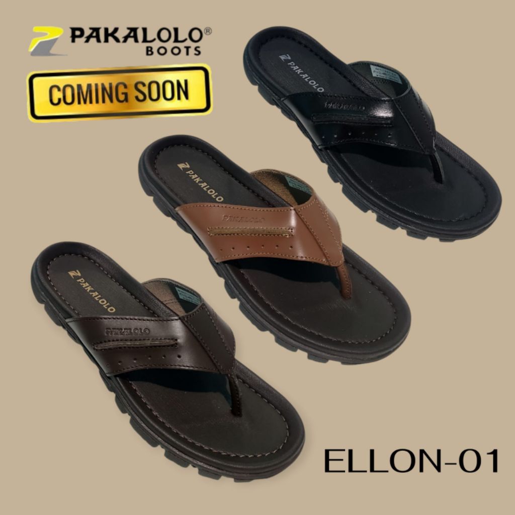 PAKALOLO ELLON 01 ORIGINAL / Sandal Pria Kulit Asli / Sandal Casual Pria Ukuran 39-44 Terbaru