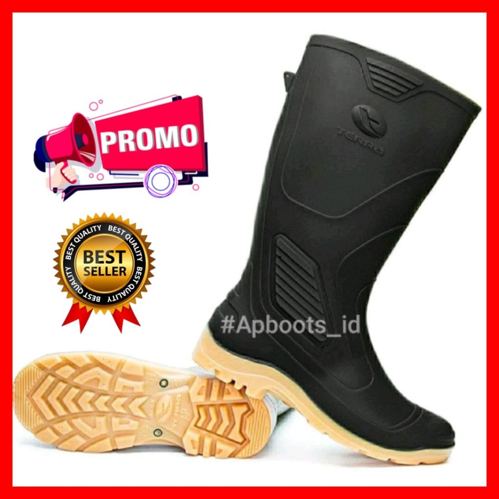 SEPATU AP BOOTS TERRA ECO 3 HITAM - AP TERRA ECO 3 KARET TINGGI HITAM - AP BOOTS TERRA ECO 3 HITAM