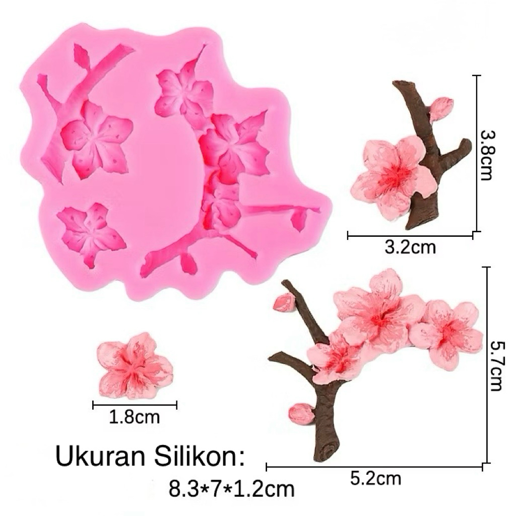 Cetakan silikon bunga sakura / cetakan coklat puding fondant sakura / cetakan hiasan imlek kakek nen