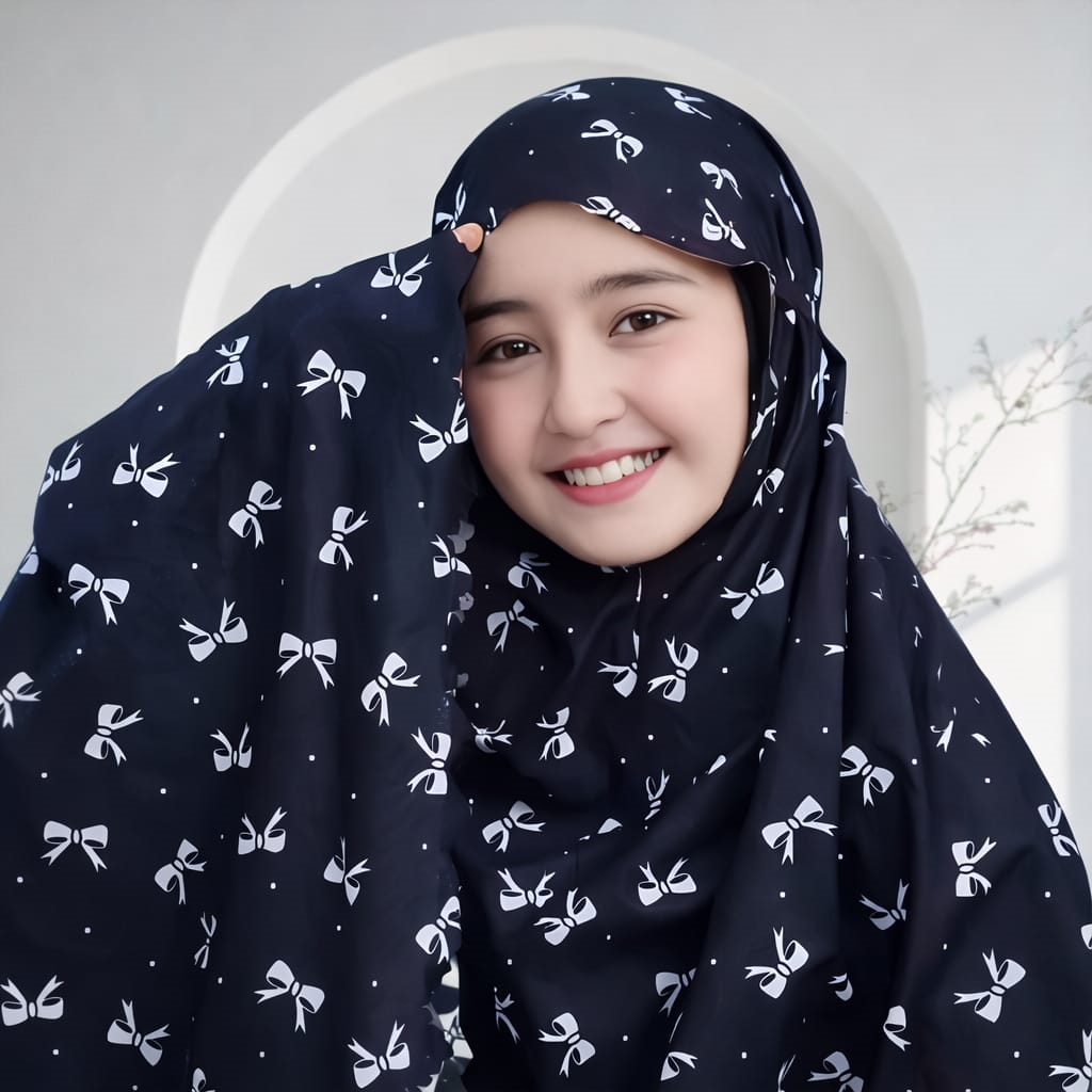 RAMADHAN 2026 Mukenah Anak Motif Pita Bahan Katun Rayon Premium - Usia 3 Sampe 15 Tahun
