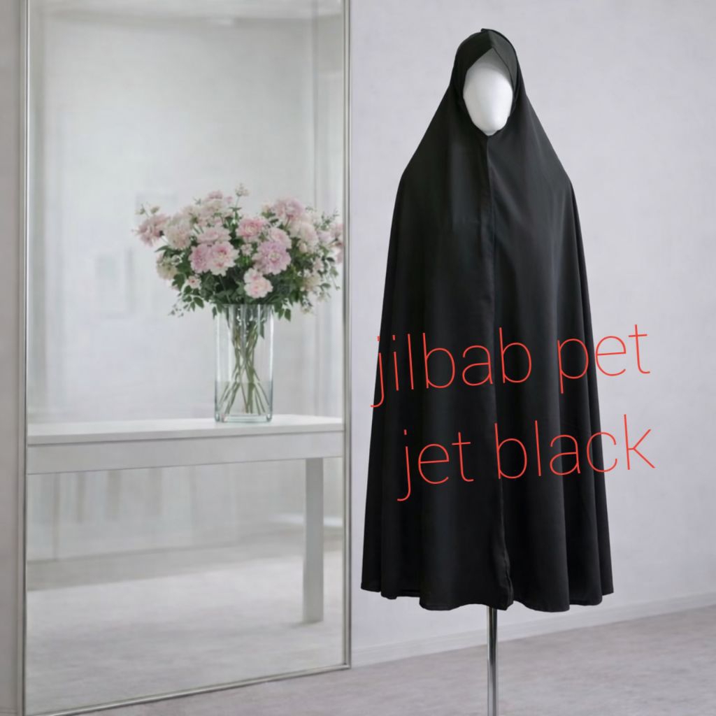 Jilbab Khimar jilbab sholat jet black/ jet black bonansa