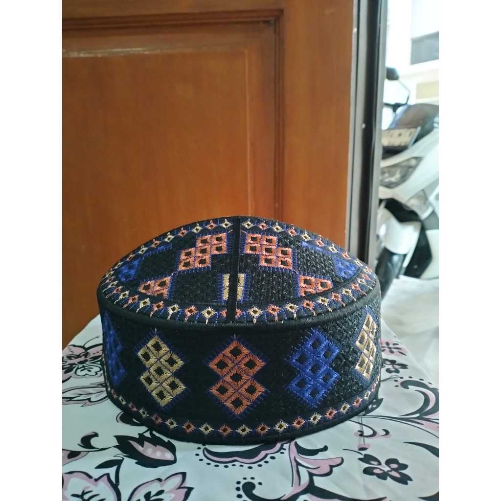 peci songkok pakistan bordir/ peci sholatkopyah pakistan bordir/ songkok peci pakistan