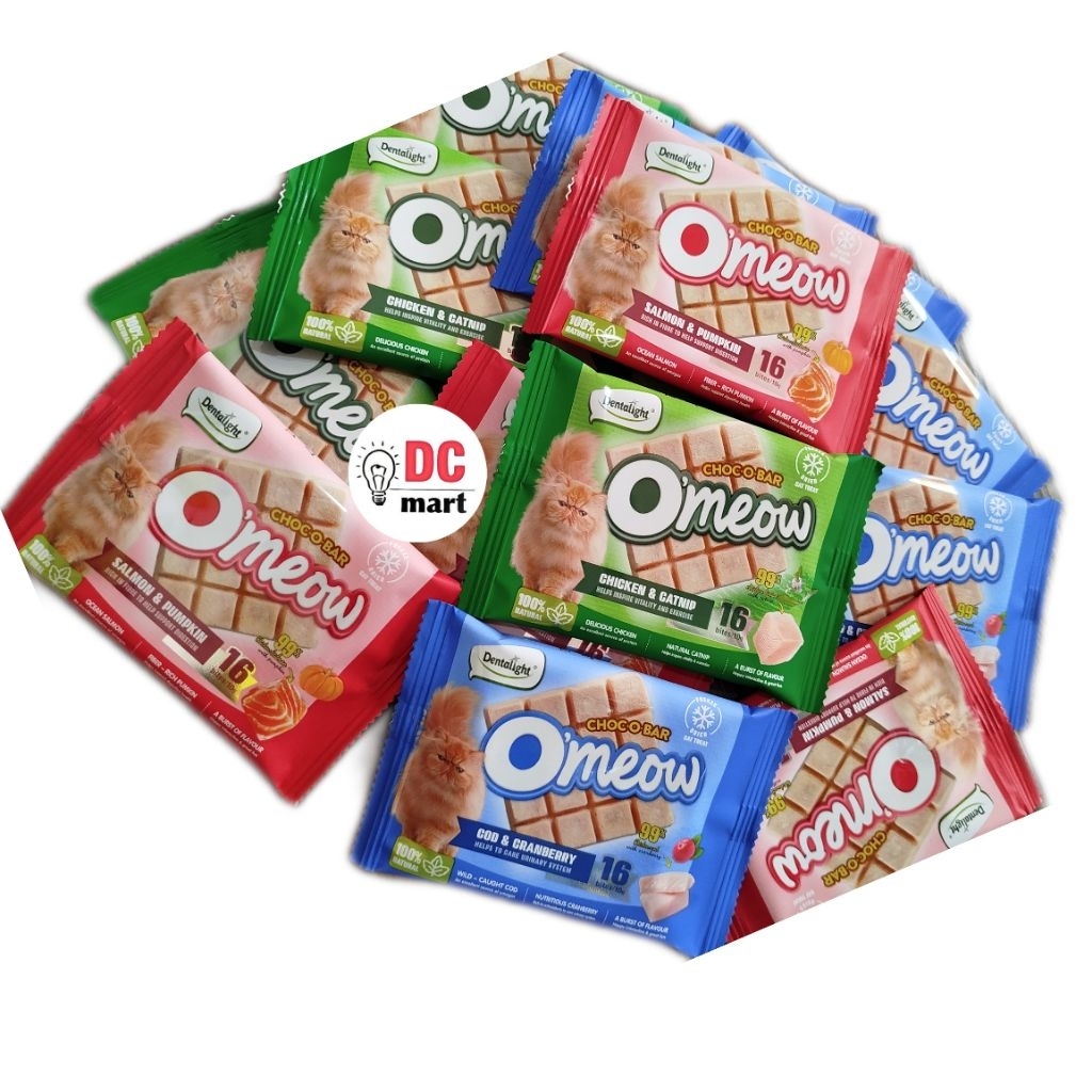 o'meow choc-o-bar shaped / cat treat/ 10gr / snack kucing