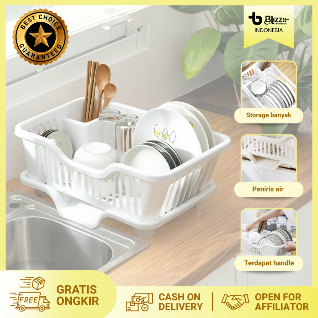 BLIZZA - Rak Cuci Piring Serbaguna - Rak Wastafel Dengan Tirisan Air