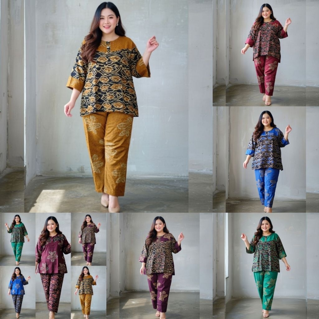 JUMBO setelan batik motif sunan LD 120 cetak premium bunga new arrival motif