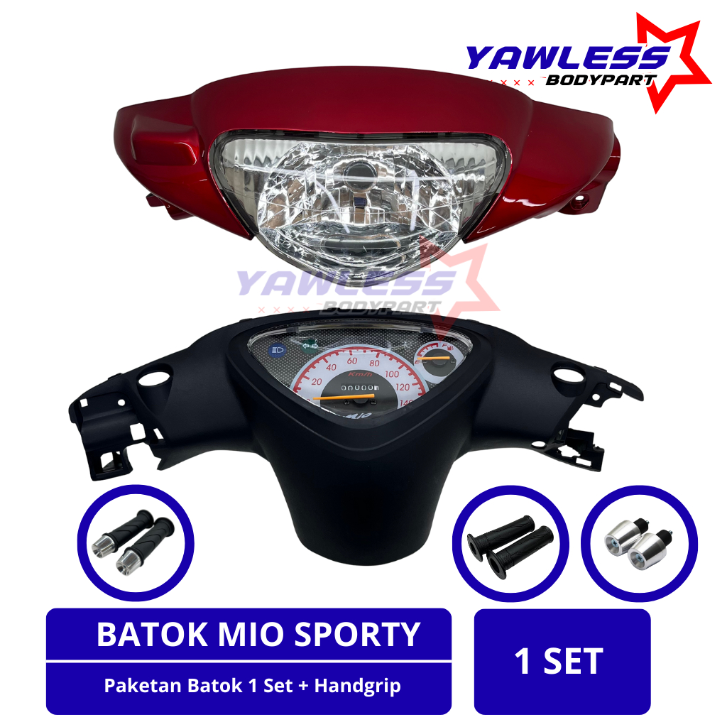 Batok Depan Mio Sporty Merah Maroon Tahun 2003 / Totok Mio Sporty Merah Maroon+ Mika Speedometer