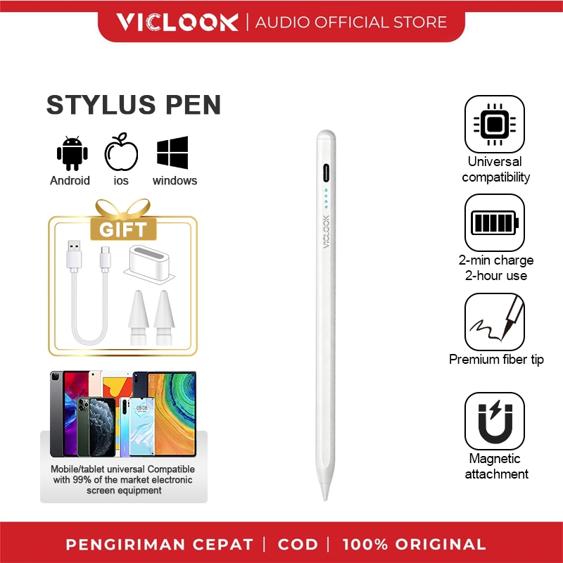 VICLOOK Stylu Pen Universal Magnetic Smart Stylu Fit For iPad Android Huawei IOS Redmi Samsung