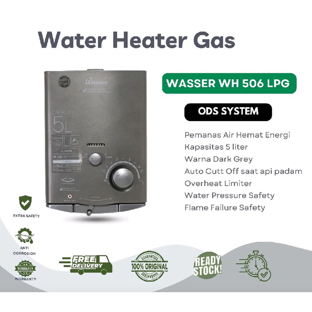 GAS WATER HEATER WASSER 506A - WATER HEATER WASSER - HEATER GAS - PEMANAS AIR GAS