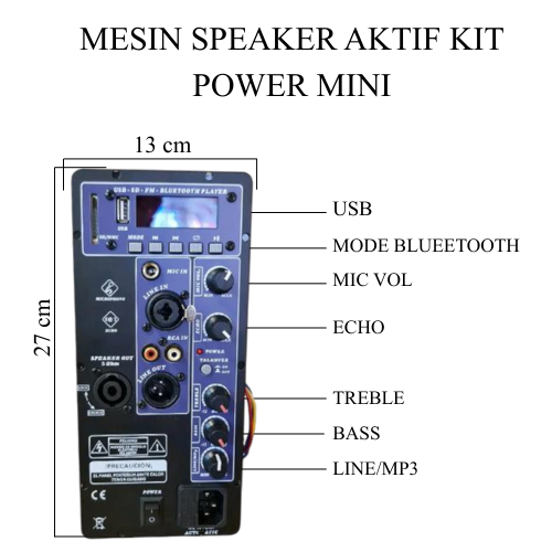 POWER KIT 10-D USB 250 WATT MESIN SPEAKER AKTIF 10 INCH