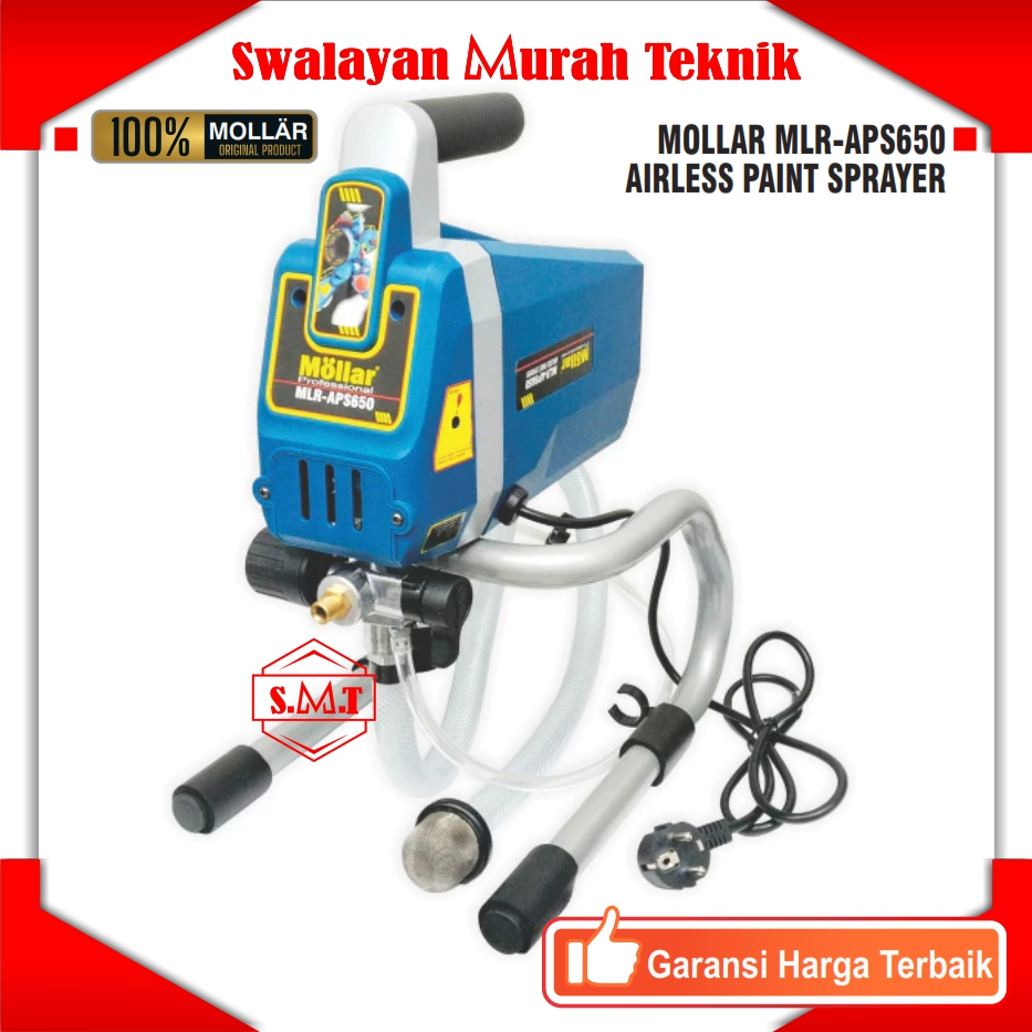 Alat Semprot Cat Tanpa Angin Kompresor Hemat Listrik MOLLAR APS650 Low Watt AIRLESS Paint Sprayer