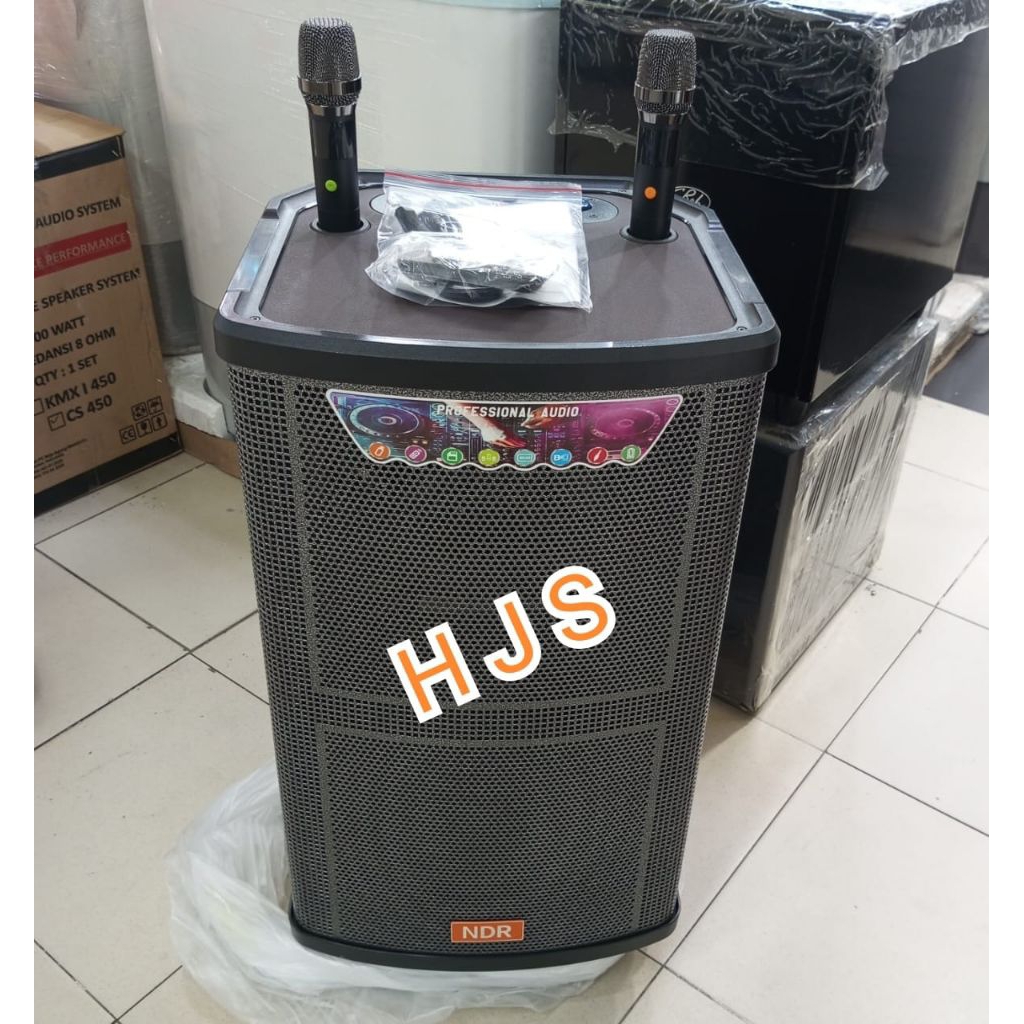 NEW NDR 515 SPEAKER 15 INCH PORTABLE BLUETOOTH WIRELESS 2 MIC WIRELESS