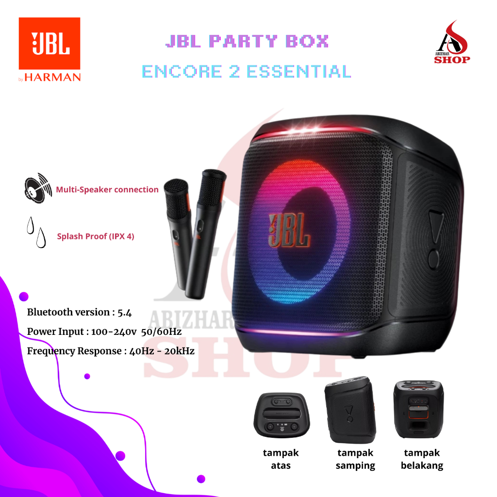 JBL PartyBox Encore 2 Portable Speaker with 2 Mic