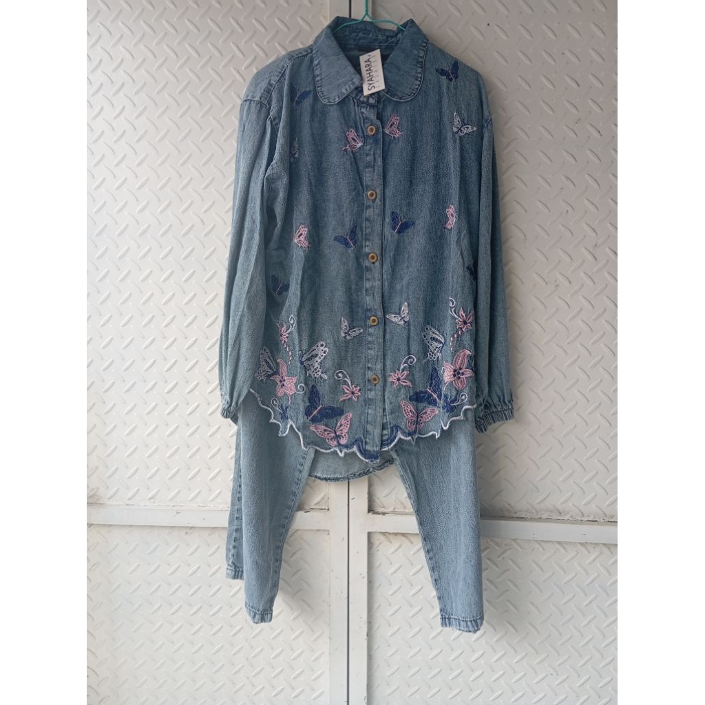 setelan celana jeans sahara