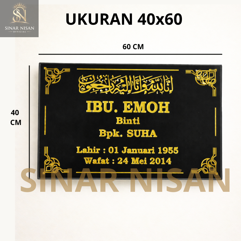 Sinar Nisan granit 40X60 Lempeng Tanpa Dudukan