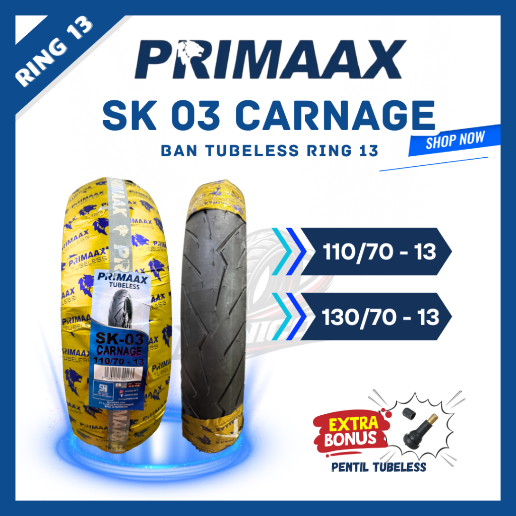 Ban Motor Primax Primaax SK 03 Ring 13 Sepasang / Satuan 110/70-13 130/70-13 NMAX PCX160 ADV160
