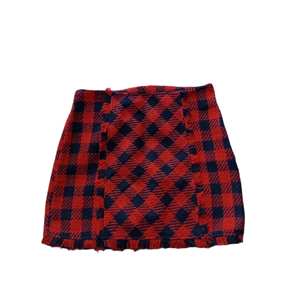 rok tartan merah hitam
