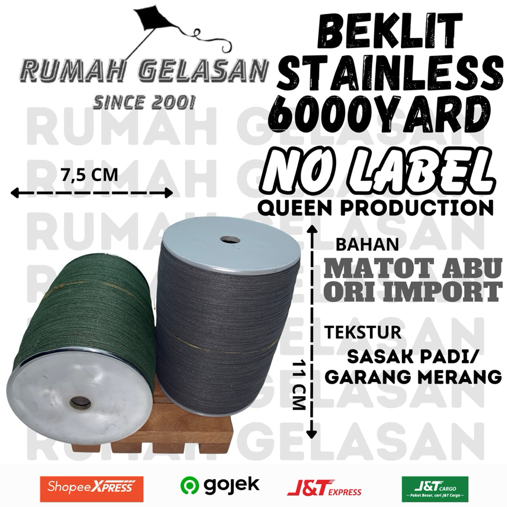 Gelasan MATOT ABU IMPORT 6000Yard STAINLESS Beklit 025/028 - Beli Banyak Lebih Murah