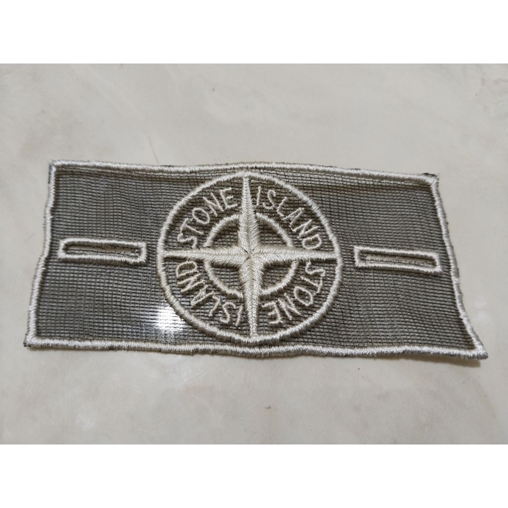 Patch Bordir Stone Island Badge Mesh Putih 1:1
