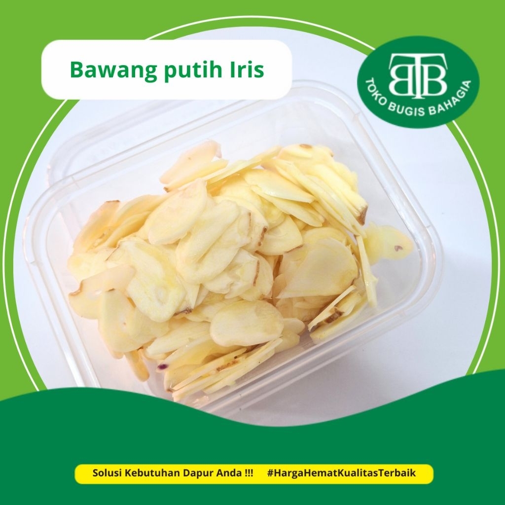 Foodprep Bawang Putih Iris 100gram,Murah Makassar