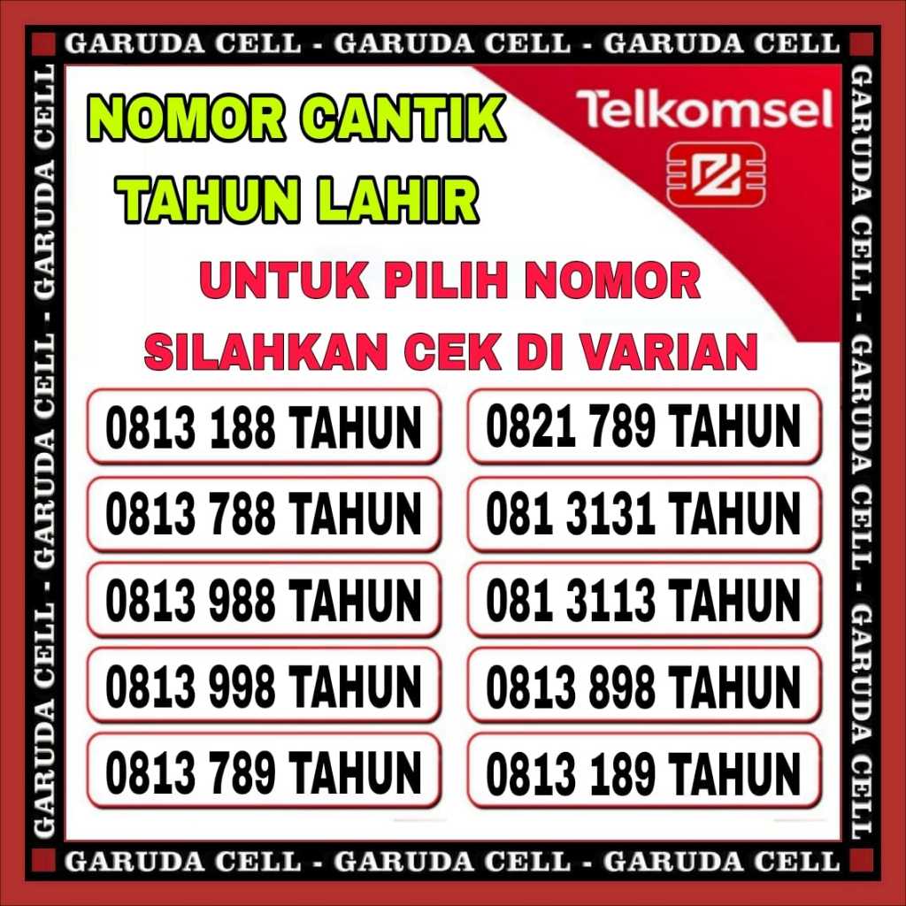 Tahun lahir - nomor cantik - simpati 11 digit - 12 digit kartu perdana TELKOMSEL 4G suport 5G seri t