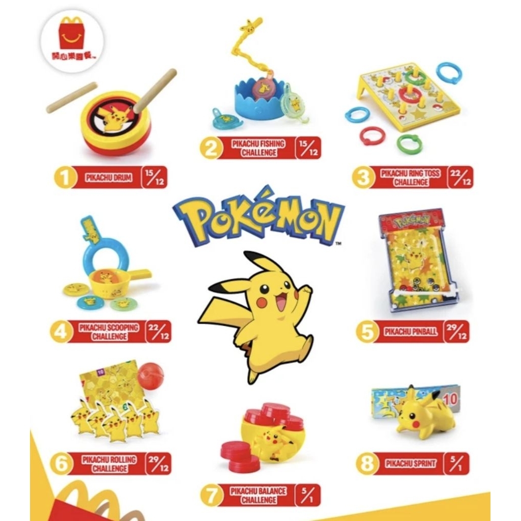 Pokemon Toy Pikachu Sprint Rolling Challenge NEW Sealed Baru Segel Mainan Koleksi Happy Meal Mcd Mcd