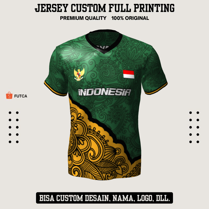 Kaos Jersey Futsal Motif Batik 621 - Jersey Kaos Sepakbola Bisa Custom Full Printing
