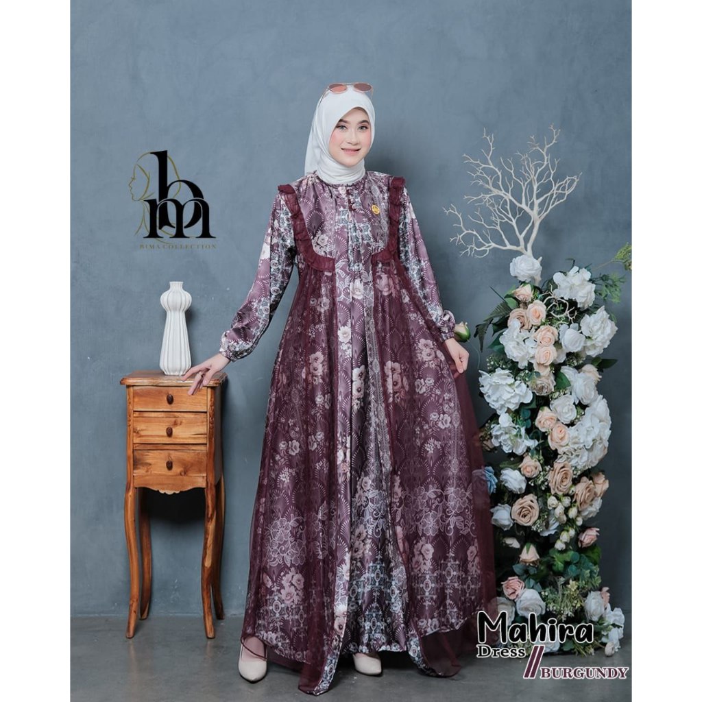 MAHIRA DRESS BM , MAHIRA DRESS SILK PREMIUM MURAH , GAMIS SILK , MAHIRA DRESS BIMA COLLECTION