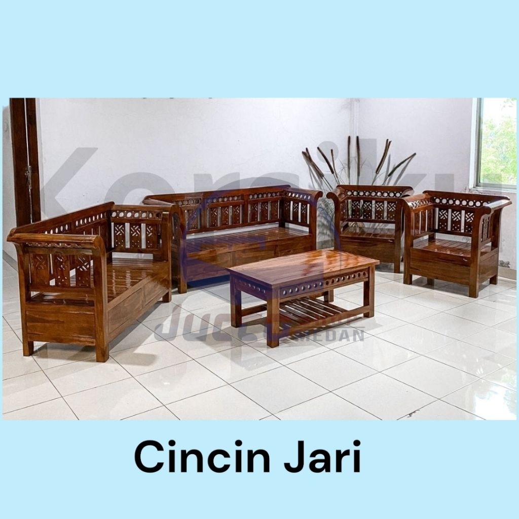 [ Golden Furniture ] Kursi Tamu Jepara 3211 Minimalis Cincin - Kursi Jati Jepara Free Meja Tamu Jati