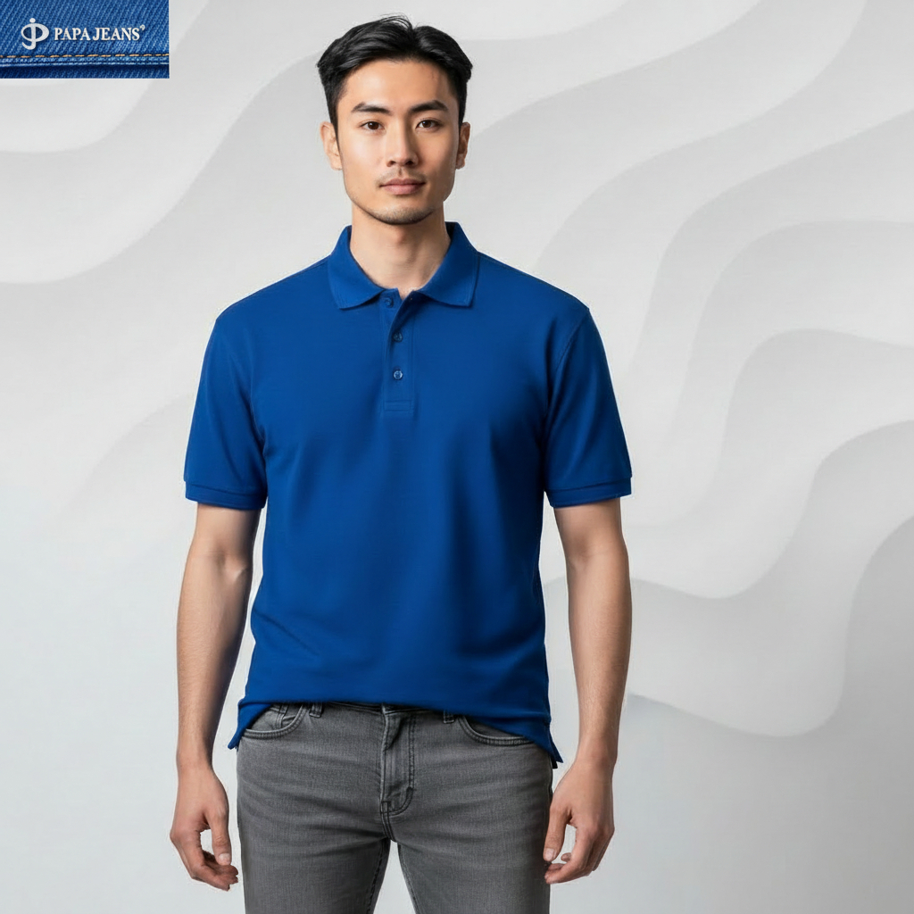 Papa Jeans Kaos Kerah Polo Shirt Lengan Pendek Benhur