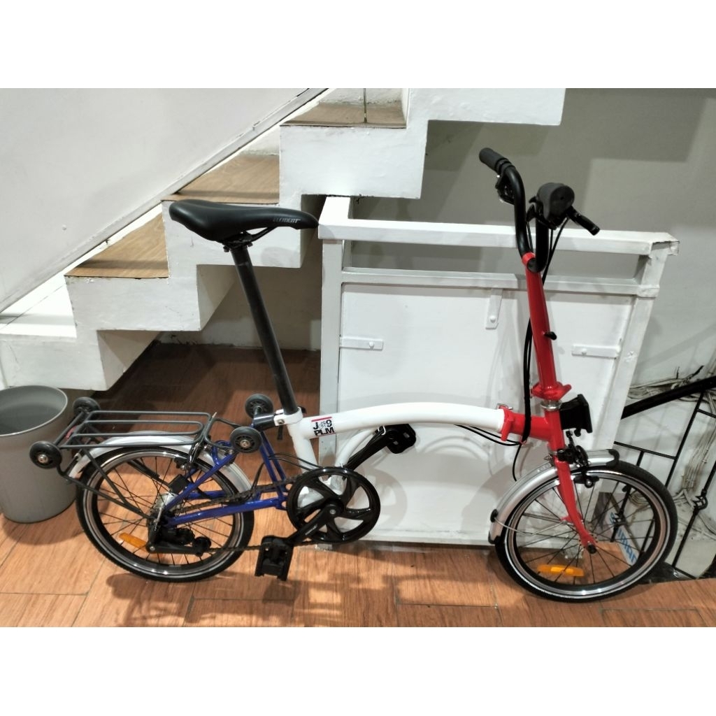 Sepeda Lipat Element Pikes 3 Speed France Red White Blue