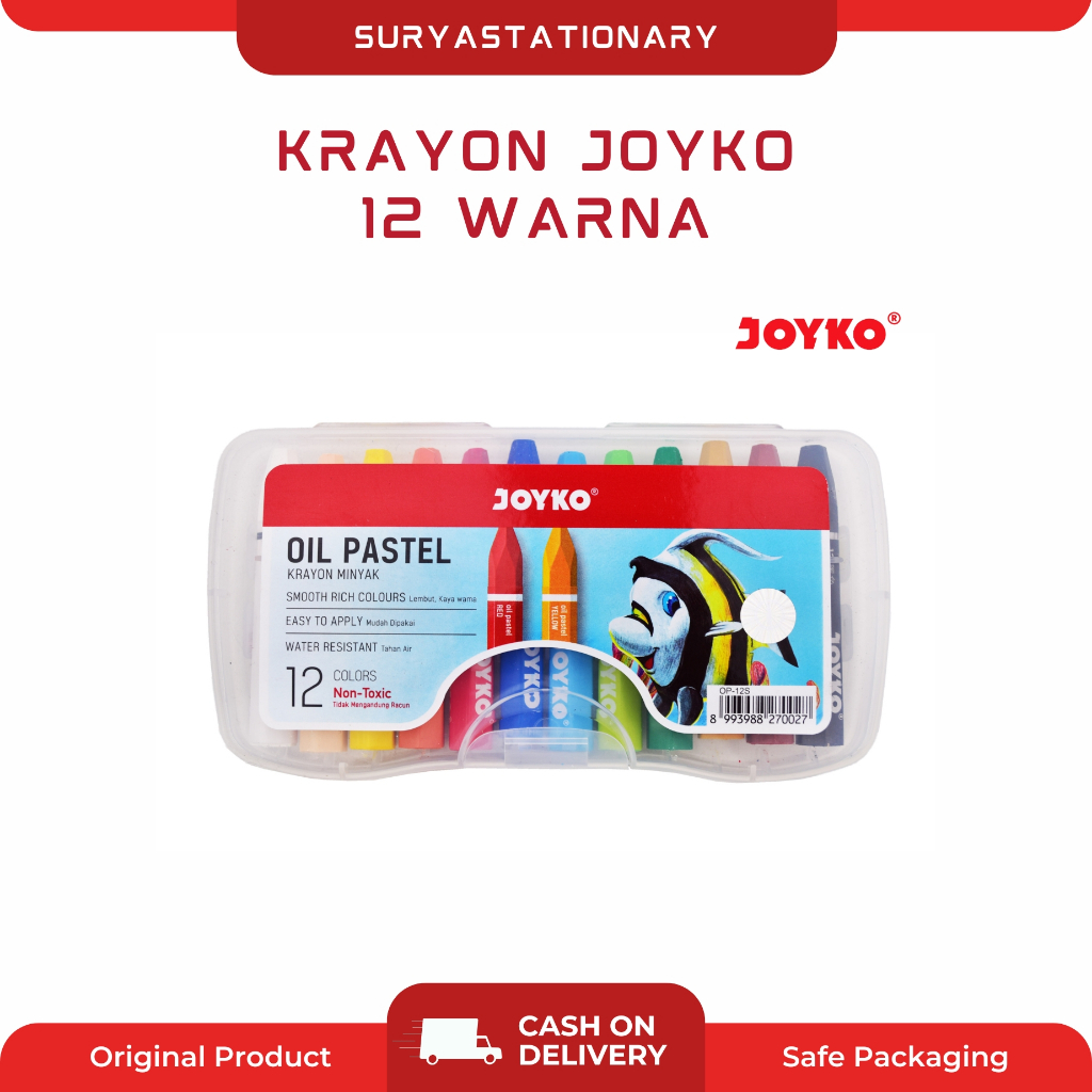 (SET) Crayon Joyko 12S / Krayon Joyko 12 Warna / Krayon