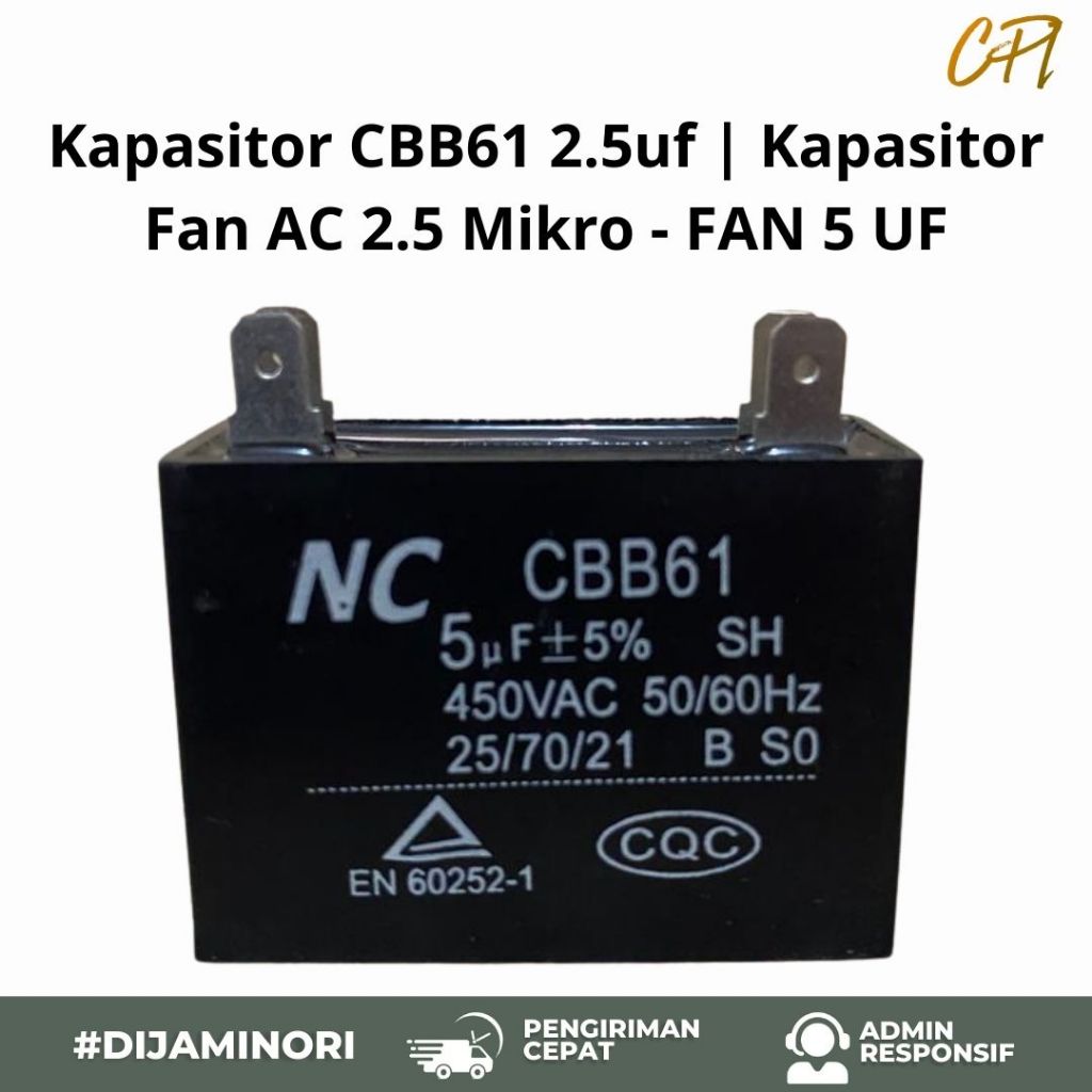 Kapasitor CBB61 2.5uf | Kapasitor Fan AC 2.5 Mikro - FAN 5 UF