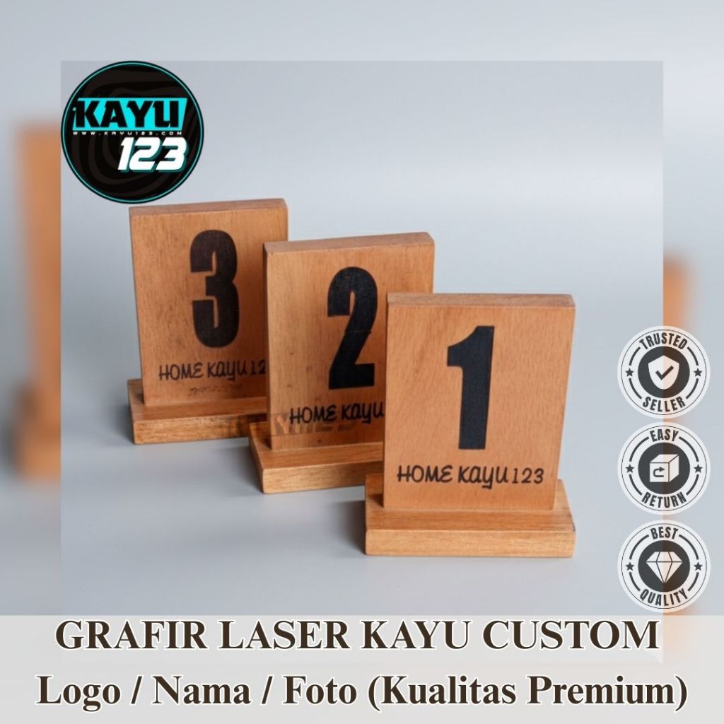 GRAFIR LASER KAYU CUSTOM - Logo / Nama / Foto (Kualitas Premium)