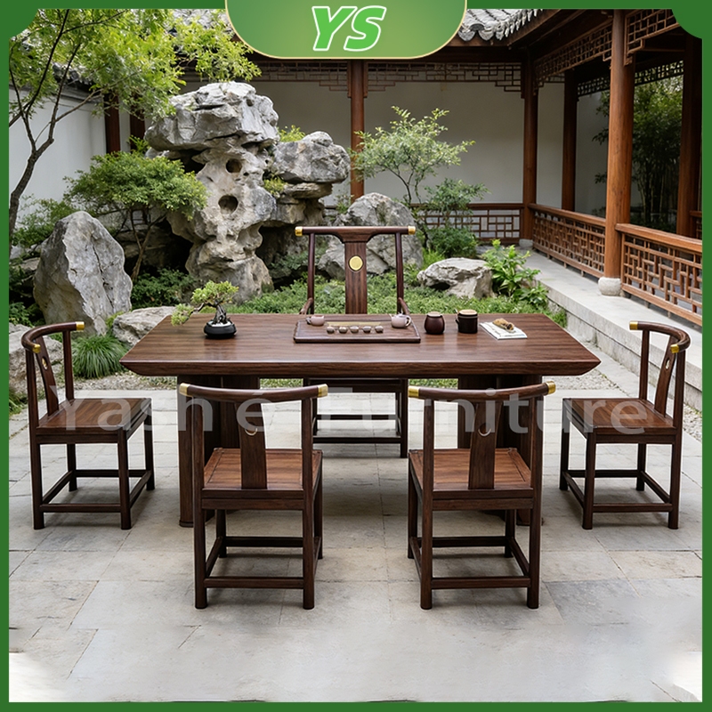 Meteh kayu solid Meja teh meja teh cina Meja rapat  Meja teh multifungsi Meja elegan dan bergaya  Da