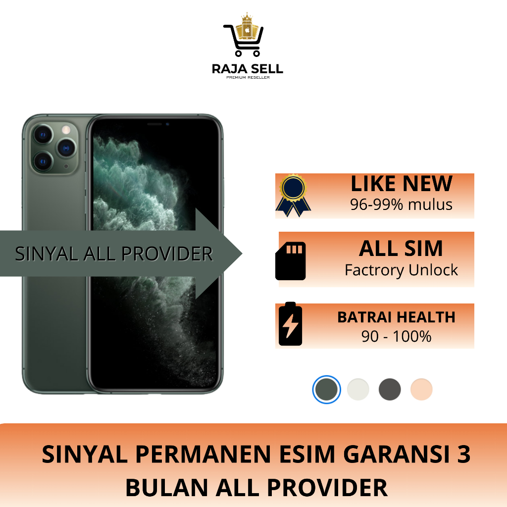 RAJASELL2 PERMANEN iPhone 11 Promax / 11 Pro 64GB 128GB 256GB Second Mulus Fullsett NoRekondisi