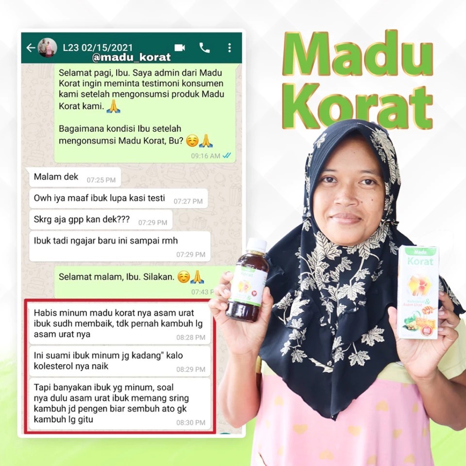 Madu Korat Obat Herbal Menurunkan Kadar Kolesterol Tinggi Stabilkan Tekanan Darah Asli Original