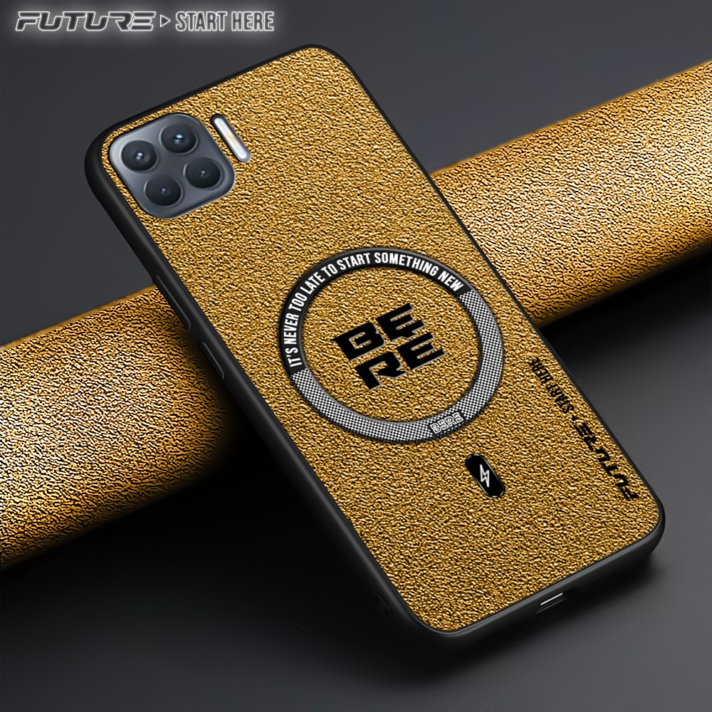 Case Magnetic Oppo Reno 4f Casing Magsafe Luxury Leather